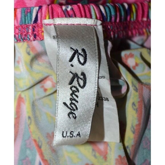 R. Rouge Pink Hippie Retro Midi Dress Size S Bell Sleeves Fringe Colorful Bright - Picture 9 of 11